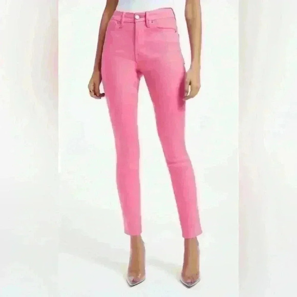 Good American Good Leg Coated Jeans in SORORITY PINK Size 10/30 - Picture 1 of 11